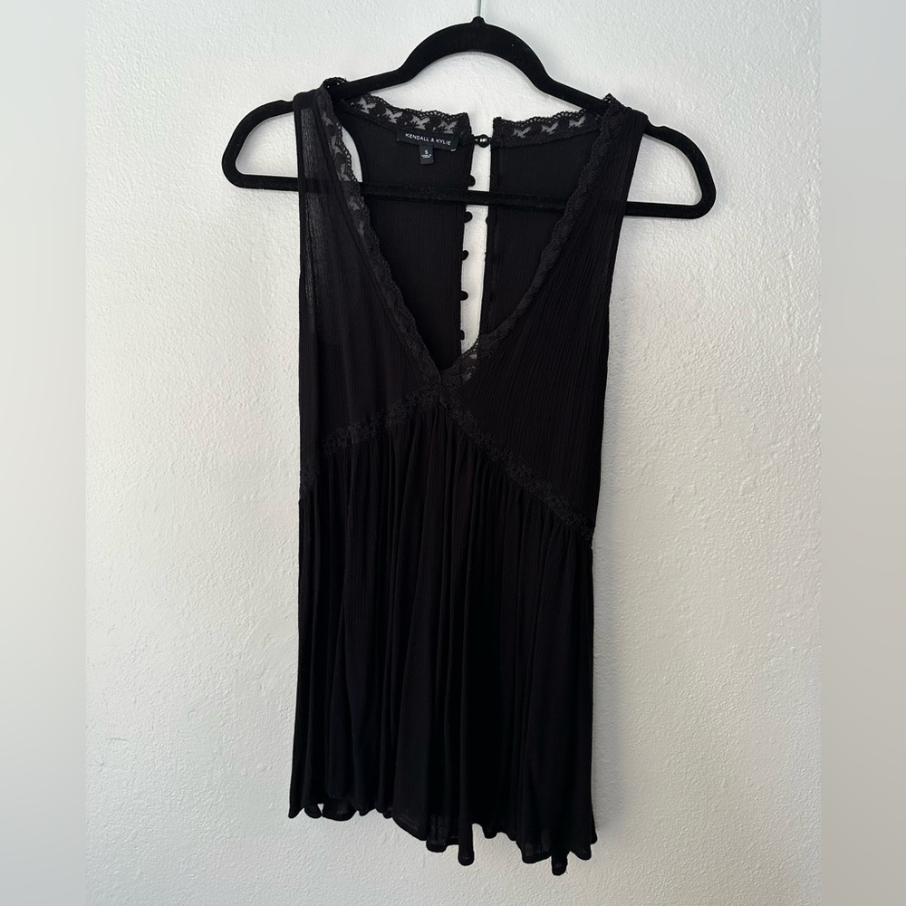 Kendall & Kylie Black Lace Tunic
